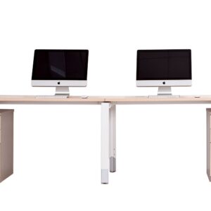 Oblique 2 Person Straight Desk Soft Maple