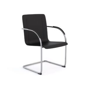 Matrix Visitor Chair, Black Leatherette Finish, Assembled